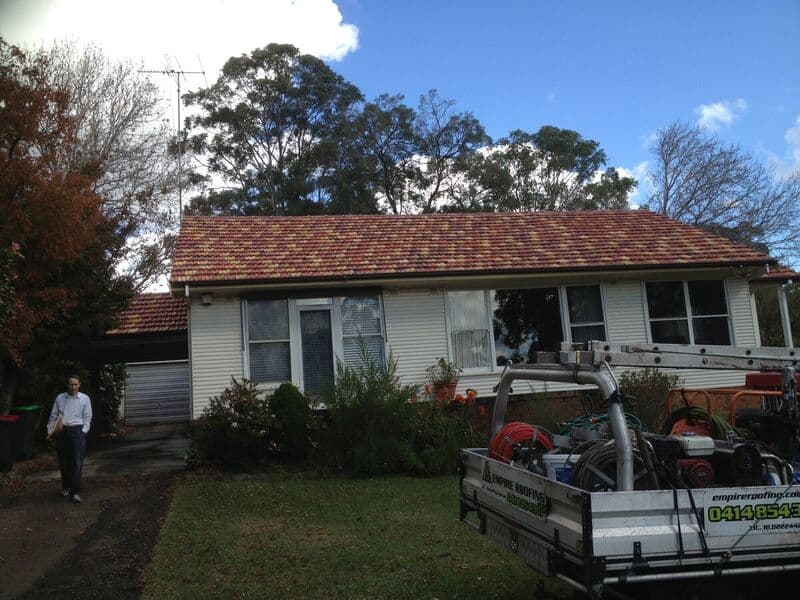Metal roof after cleaning and coating